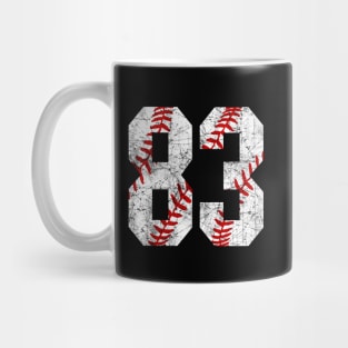 Vintage #83 Baseball Laces Baseball Mom Jersey Love Baseball Mug